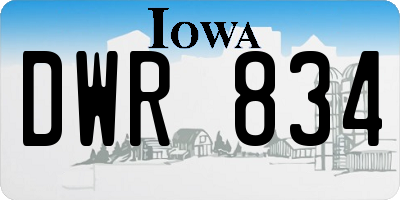IA license plate DWR834