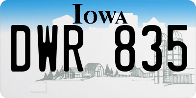 IA license plate DWR835