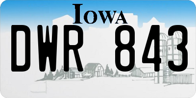IA license plate DWR843