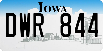 IA license plate DWR844
