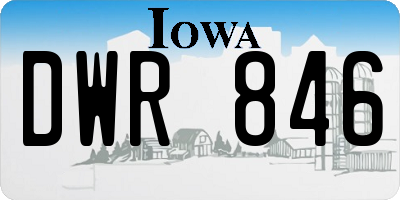 IA license plate DWR846