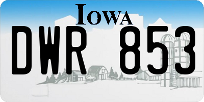IA license plate DWR853