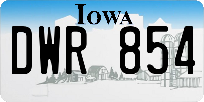 IA license plate DWR854