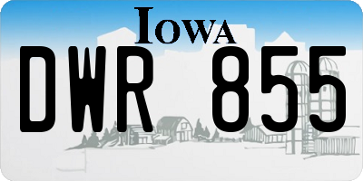 IA license plate DWR855