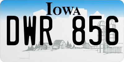 IA license plate DWR856