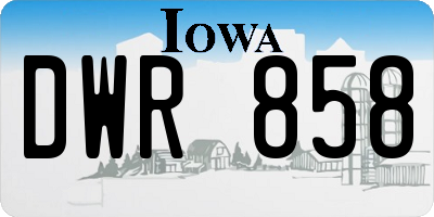 IA license plate DWR858