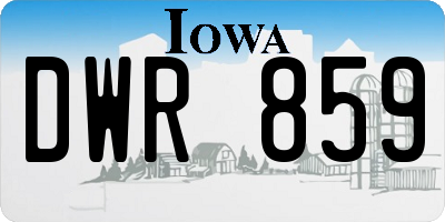 IA license plate DWR859