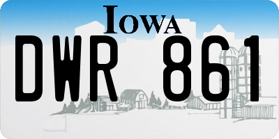 IA license plate DWR861