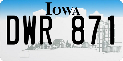 IA license plate DWR871