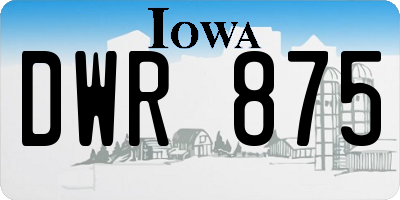 IA license plate DWR875