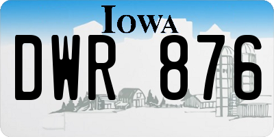 IA license plate DWR876