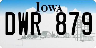 IA license plate DWR879