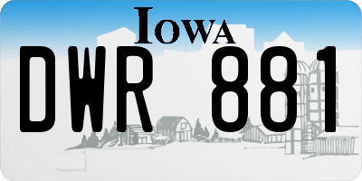 IA license plate DWR881