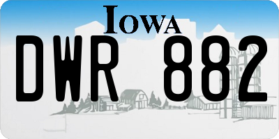 IA license plate DWR882
