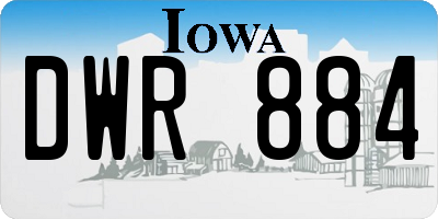 IA license plate DWR884