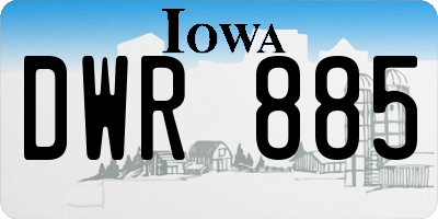 IA license plate DWR885