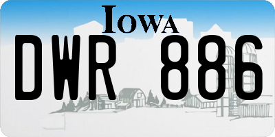 IA license plate DWR886