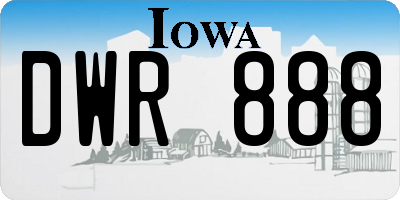 IA license plate DWR888