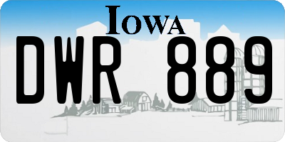 IA license plate DWR889