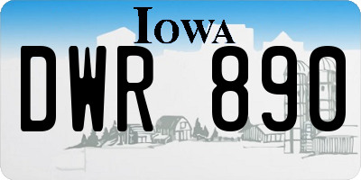 IA license plate DWR890