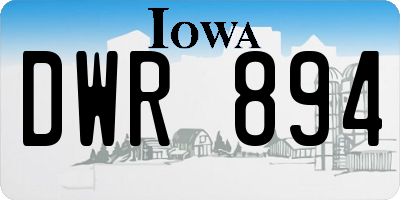 IA license plate DWR894