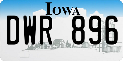 IA license plate DWR896