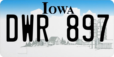 IA license plate DWR897