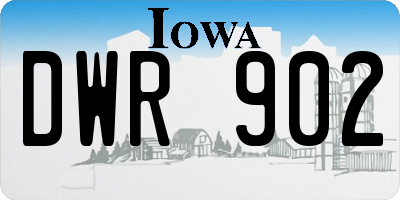 IA license plate DWR902