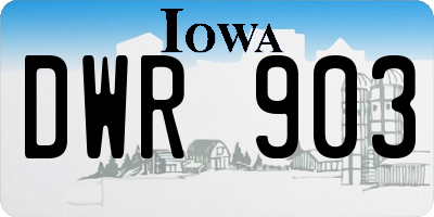 IA license plate DWR903
