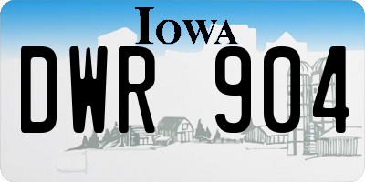 IA license plate DWR904