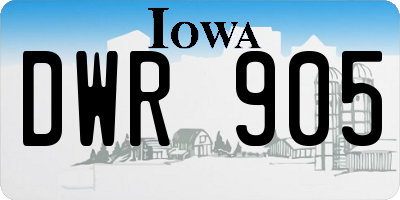 IA license plate DWR905