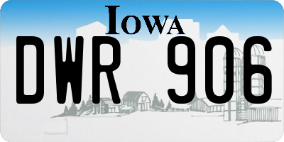 IA license plate DWR906