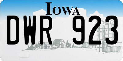 IA license plate DWR923