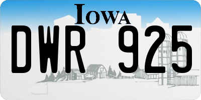 IA license plate DWR925