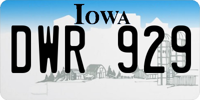 IA license plate DWR929