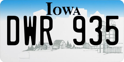 IA license plate DWR935