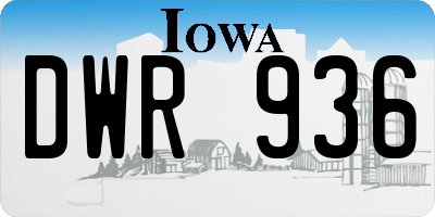 IA license plate DWR936