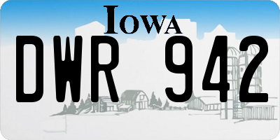 IA license plate DWR942