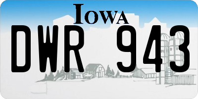 IA license plate DWR943