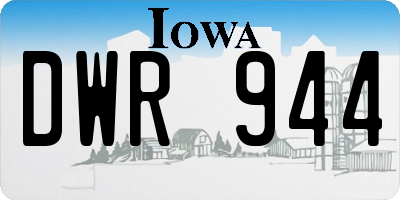 IA license plate DWR944