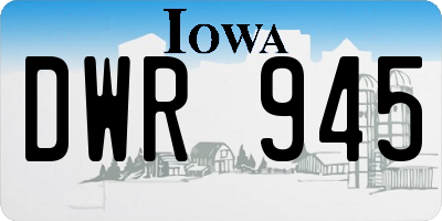 IA license plate DWR945
