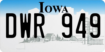 IA license plate DWR949