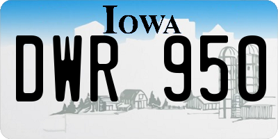 IA license plate DWR950