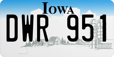 IA license plate DWR951
