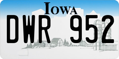 IA license plate DWR952