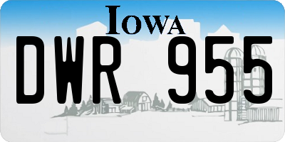 IA license plate DWR955