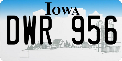 IA license plate DWR956