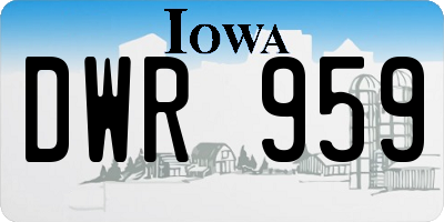 IA license plate DWR959