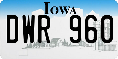 IA license plate DWR960