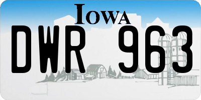 IA license plate DWR963